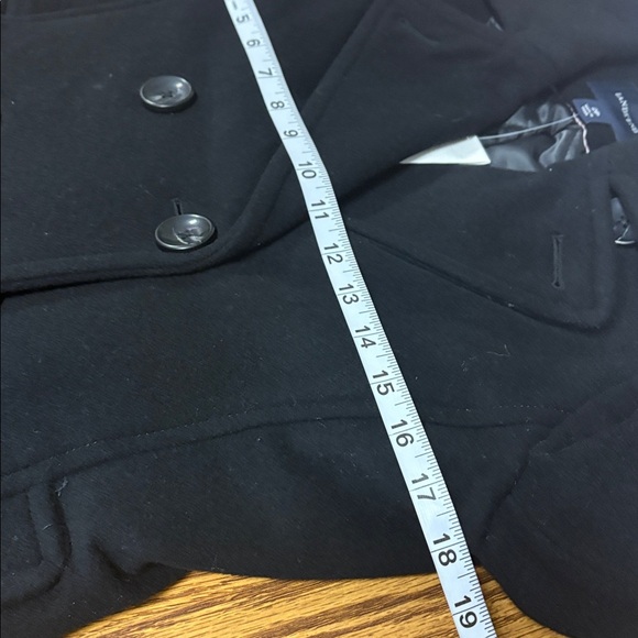 NWT LAND’S END women’s black double breasted Wool Cashmere Pea Coat / jacket 2P - Picture 13 of 14